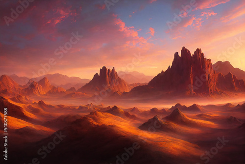 desert background, rocky terrain, landscape, concept art, digital illustration, Generative AI © Badger