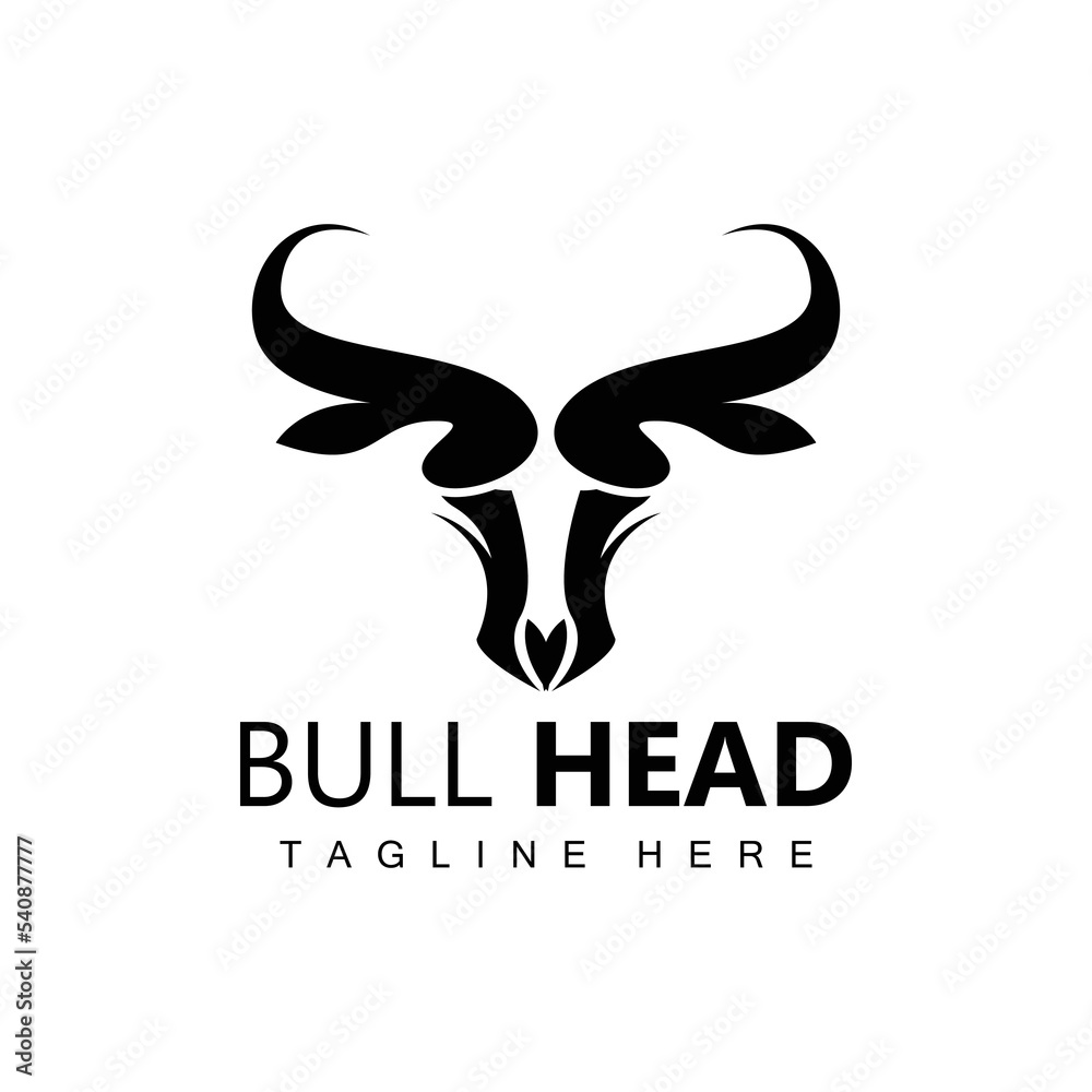 Bull Head Logo, Farm Animal Vector, Livestock Illustration, Company Brand Icon Bull Head Logo, Farm Animal Vector, Livestock Illustration, Company Brand Icon