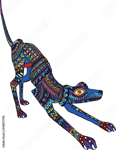 Mexican Designs colourful animals dog photo