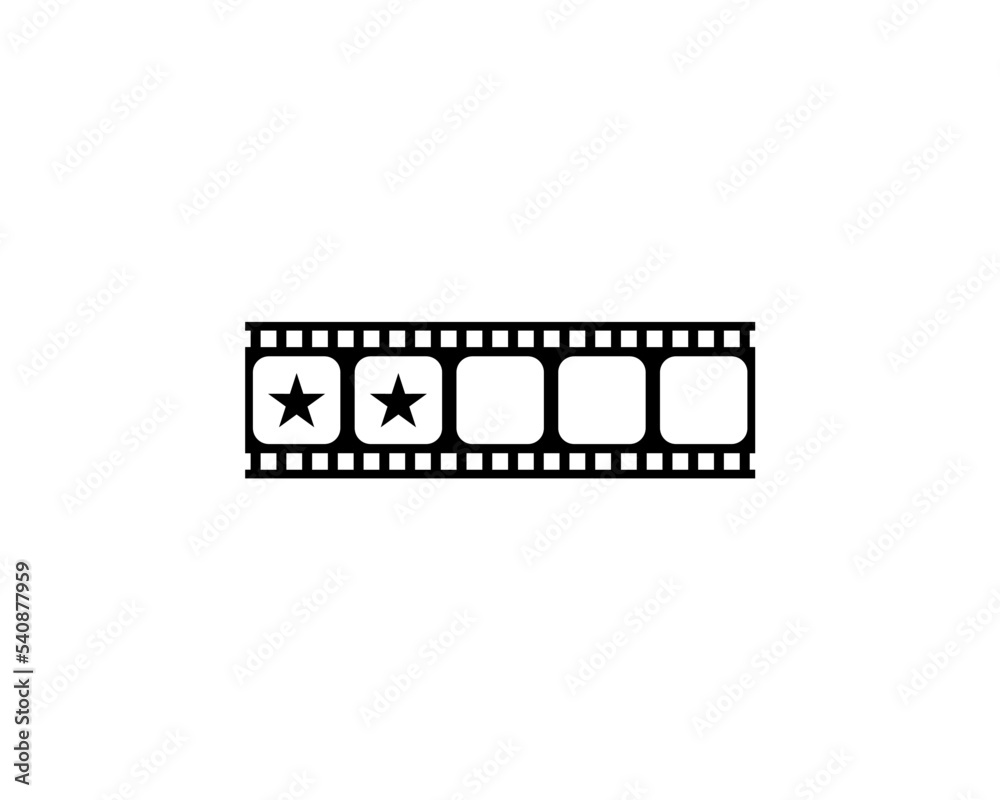 Visual of the Five (5) Star Sign in the Filmstrip Silhouette. Rating Icon Symbol for Film or Movie Review, Pictogram, Apps, Website or Graphic Design Element. Rating 2 Star. Vector Illustration Visual of the Five (5) Star Sign in the Filmstrip Silhouette. Rating Icon Symbol for Film or Movie Review, Pictogram, Apps, Website or Graphic Design Element. Rating 2 Star. Vector Illustration
