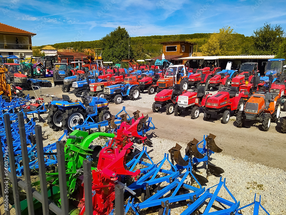 Bucharest, Romania - September 12, 2022: Mini-excavator or tractor  MITSUBISHI MT25 at Bucharest, Romania Stock-Foto | Adobe Stock