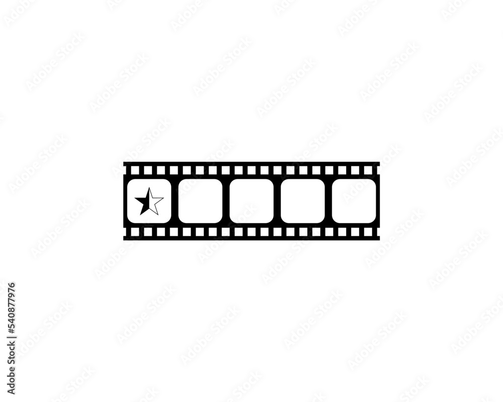 Visual of the Five (5) Star Sign in the Filmstrip Silhouette. Rating Icon Symbol for Film or Movie Review, Pictogram, Apps, Website or Graphic Design Element. Rating 0,5 Star. Vector Illustratio Visual of the Five (5) Star Sign in the Filmstrip Silhouette. Rating Icon Symbol for Film or Movie Review, Pictogram, Apps, Website or Graphic Design Element. Rating 0,5 Star. Vector Illustratio