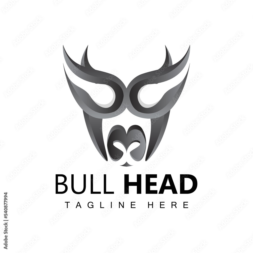 Fototapeta premium Bull Head Logo, Farm Animal Vector, Livestock Illustration, Company Brand Icon