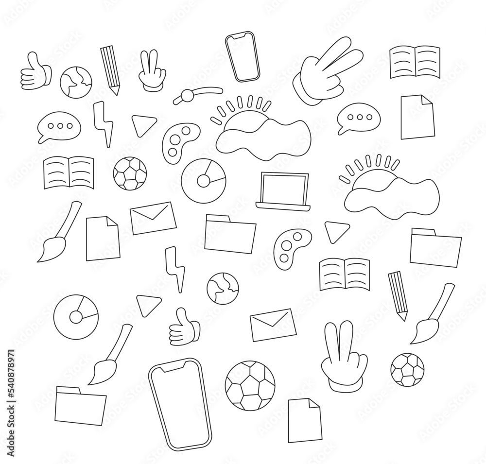 set of hand drawn doodle set of hand drawn doodle
