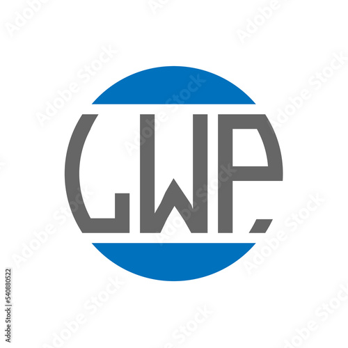 LWP letter logo design on white background. LWP creative initials circle logo concept. LWP letter design. photo