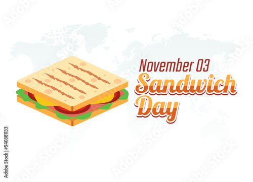 vector graphic of national sandwich day good for national sandwich day celebration. flat design. flyer design.flat illustration.
