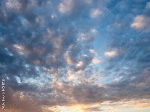 Colorful sky with clouds. Nature background for design purpose and sky swap. © mark_gusev