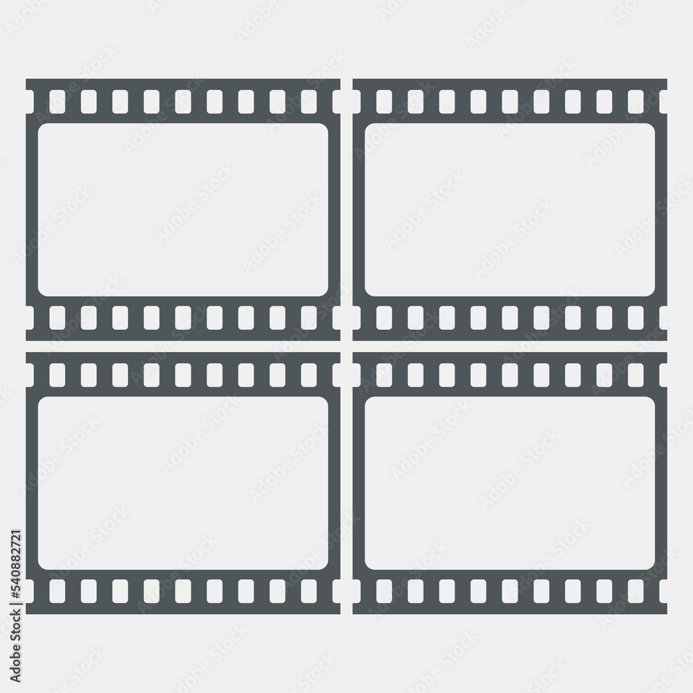 Video tape photo film strip frame quality vector illustration cut