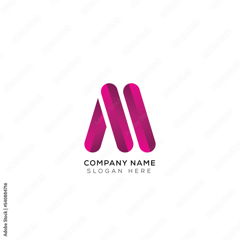 Minimal letter 3d M logo template Minimal letter 3d M logo template