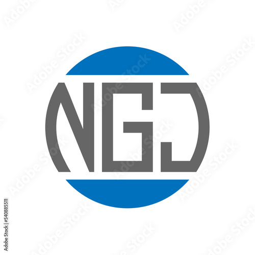 NGJ letter logo design on white background. NGJ creative initials circle logo concept. NGJ letter design. photo