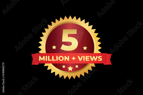 5 million views vector element