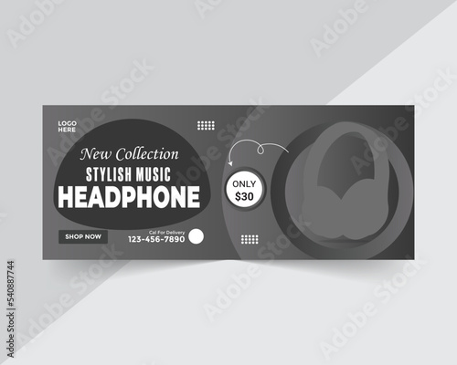 Headphone sale electronic agency social media  Banner design