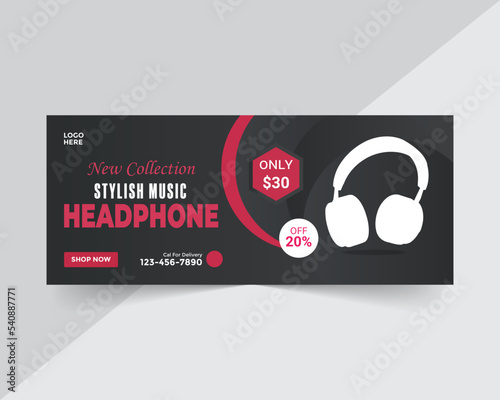 Headphone sale electronic agency social media  Banner design