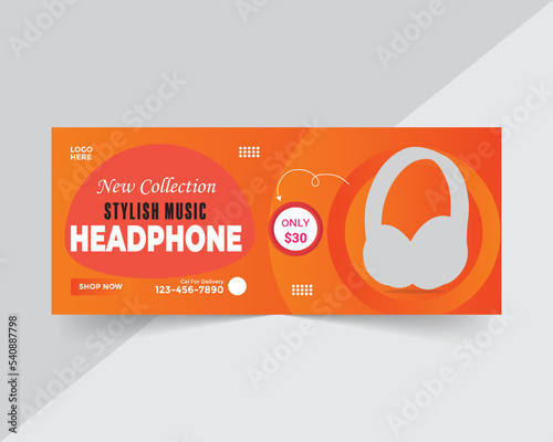 Headphone sale electronic agency social media  Banner design