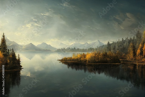 Autumn lake illustration © paranoic_fb