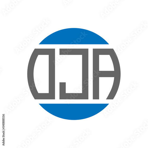 OJA letter logo design on white background. OJA creative initials circle logo concept. OJA letter design. photo
