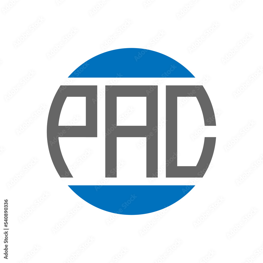 PAC letter logo design on white background. PAC creative initials circle logo concept. PAC letter design. PAC letter logo design on white background. PAC creative initials circle logo concept. PAC letter design.