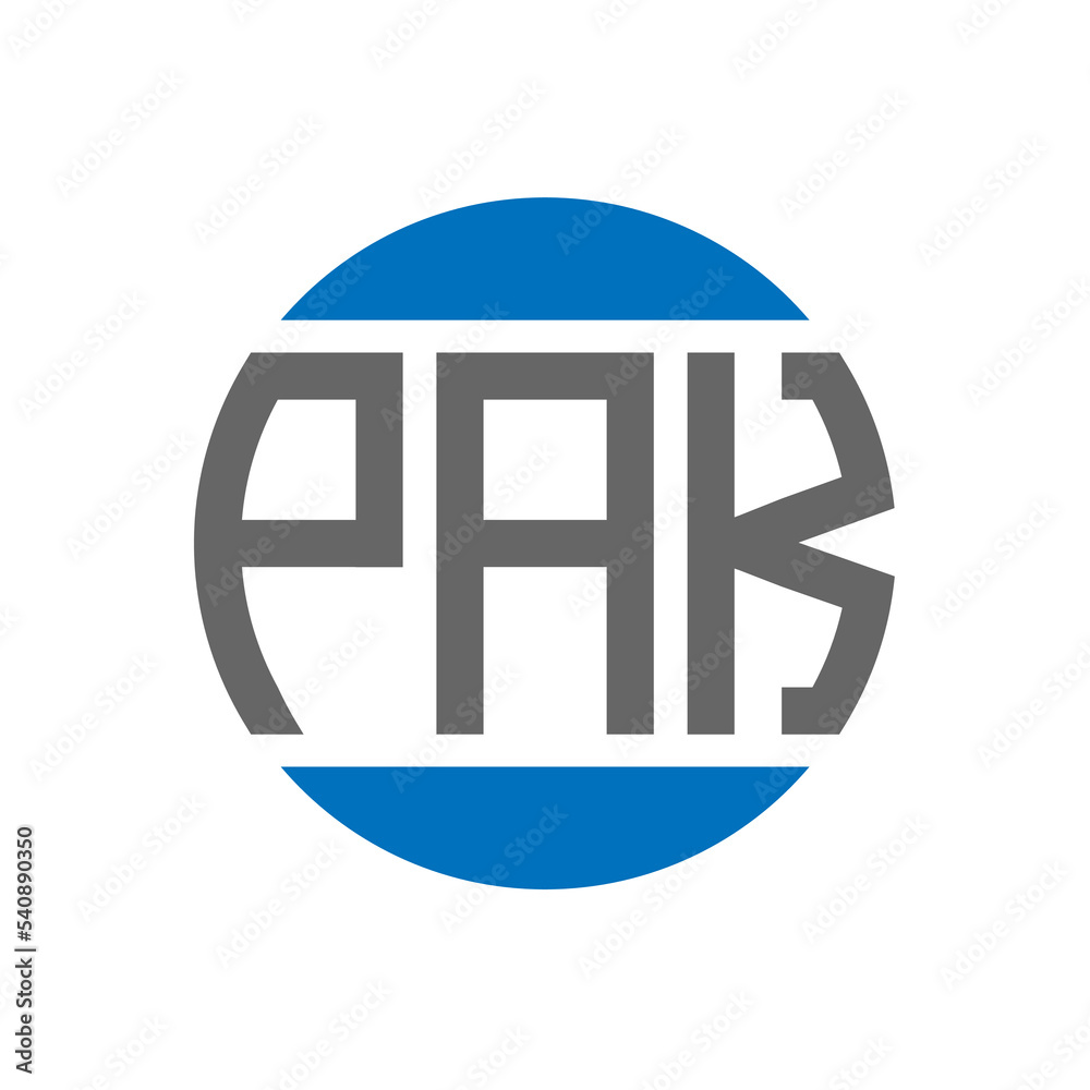 PAK letter logo design on white background. PAK creative initials circle logo concept. PAK letter design. PAK letter logo design on white background. PAK creative initials circle logo concept. PAK letter design.