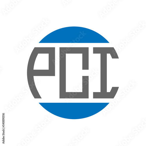 PCI letter logo design on white background. PCI creative initials circle logo concept. PCI letter design.