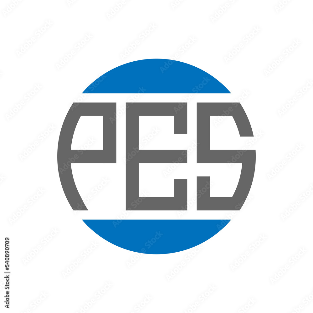 PES letter logo design on white background. PES creative initials circle logo concept. PES letter design. PES letter logo design on white background. PES creative initials circle logo concept. PES letter design.