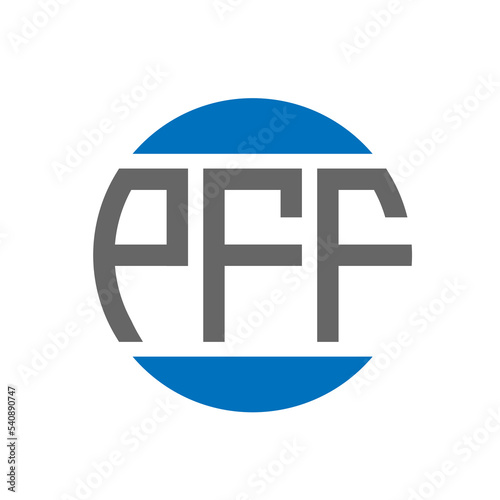 PFF letter logo design on white background. PFF creative initials circle logo concept. PFF letter design. photo