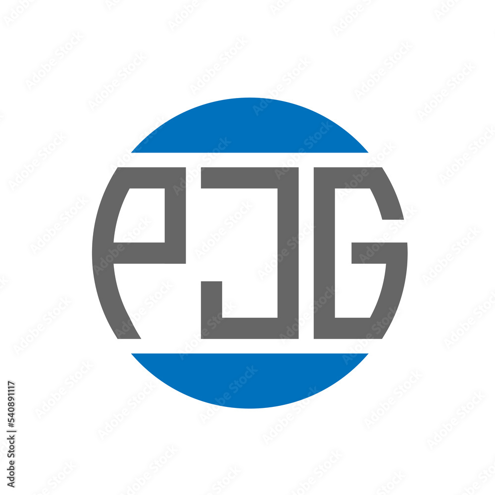 PJG letter logo design on white background. PJG creative initials circle logo concept. PJG letter design.