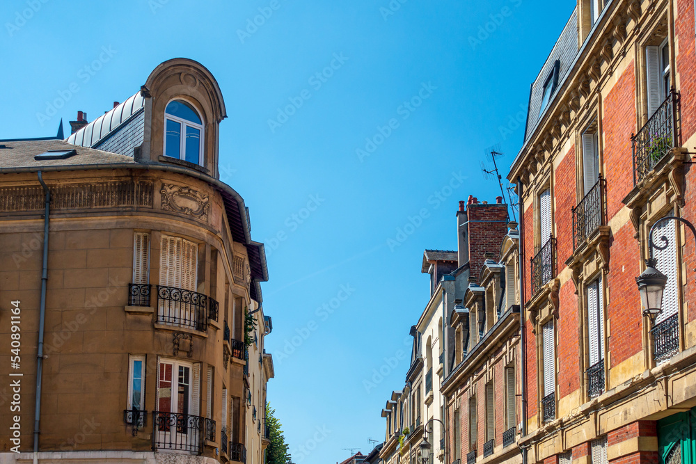 Street view of Reims in France