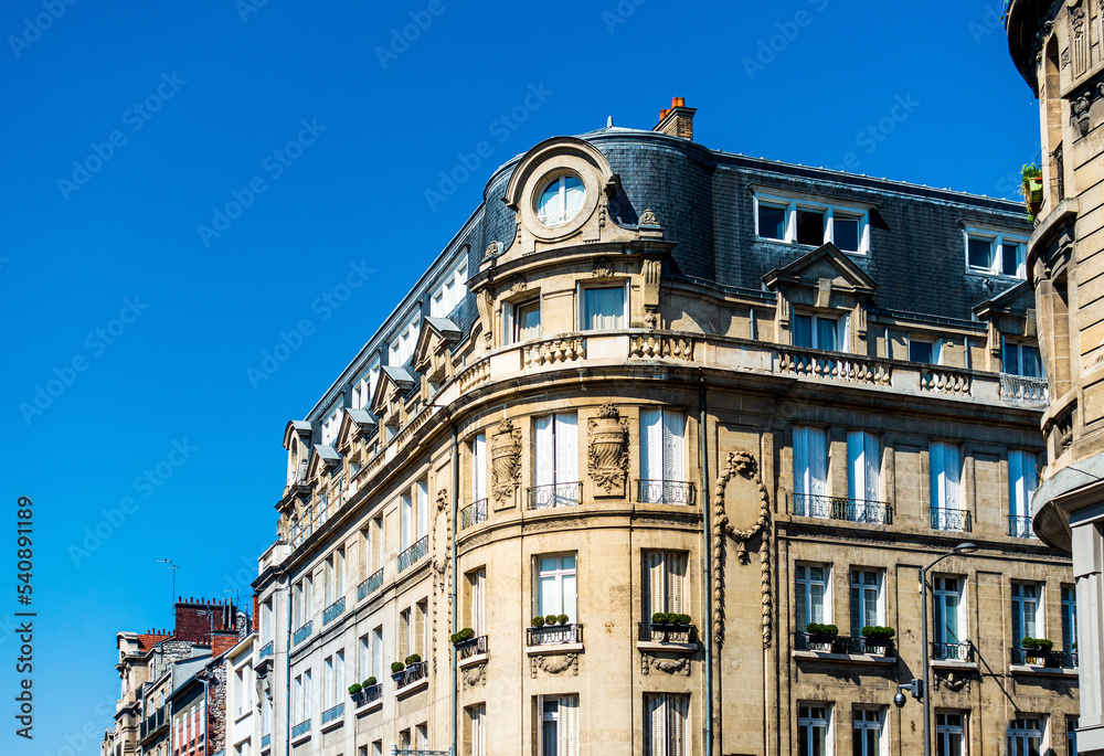 Street view of downtown Reims, France Street view of downtown Reims, France