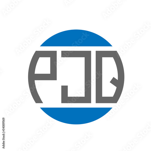 PJQ letter logo design on white background. PJQ creative initials circle logo concept. PJQ letter design.