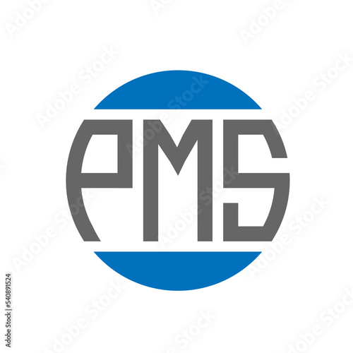 PMS letter logo design on white background. PMS creative initials circle logo concept. PMS letter design.