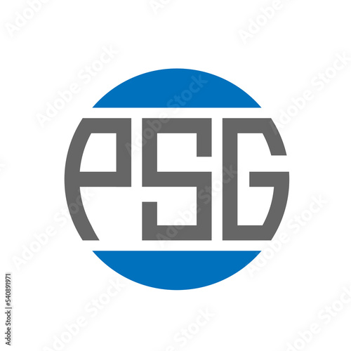 PSG letter logo design on white background. PSG creative initials circle logo concept. PSG letter design. photo