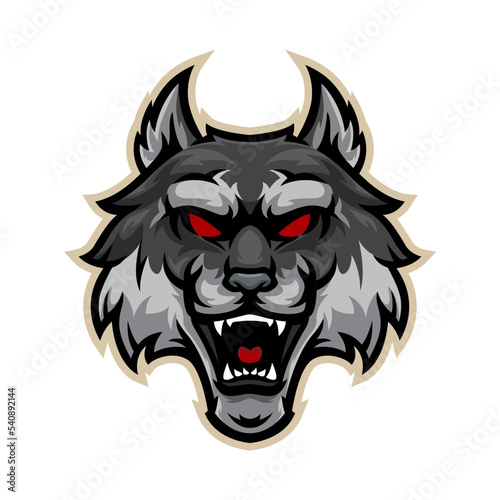 WereWolf head sport mascot logo design