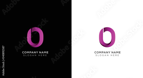 Minimal letter 3d O logo design with gradient