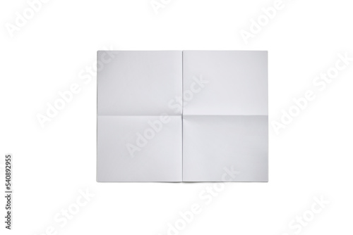 Empty, blank, white newspaper Mock up, front page on isolated background. Folded newspaper mockup. 3d rendering.
