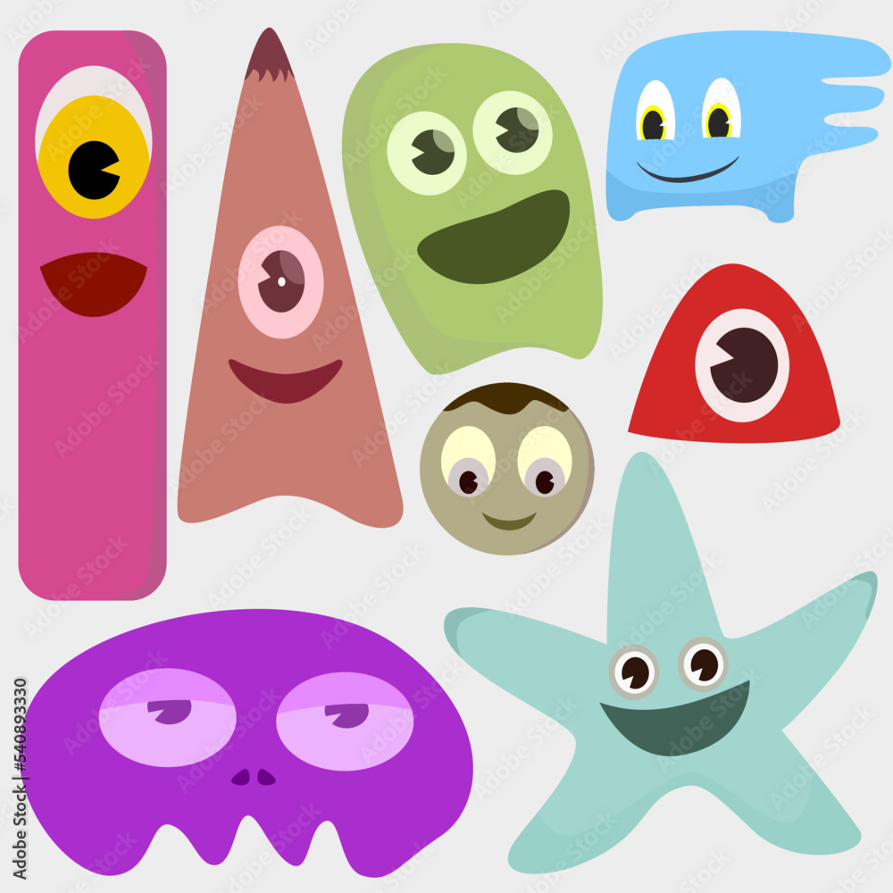 set of funny monsters set of funny monsters