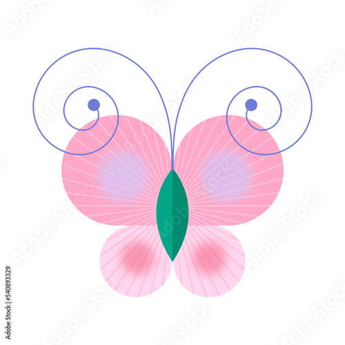 Butterfly vector illustration in geometric shape design