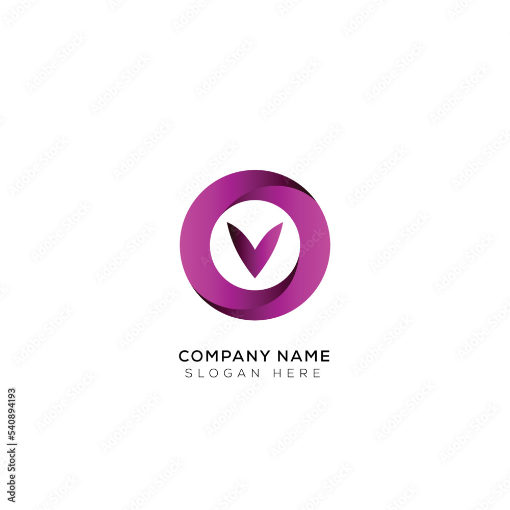 Minimal letter 3d O logo design with gradient