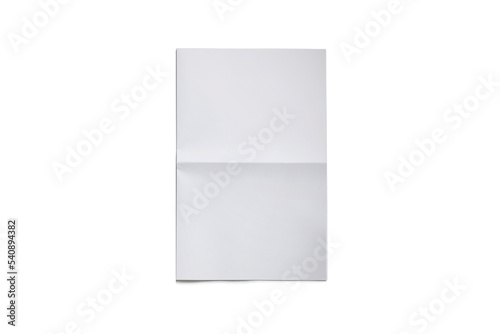 Empty, blank, white newspaper Mock up, front page on isolated background. Folded newspaper mockup. 3d rendering.