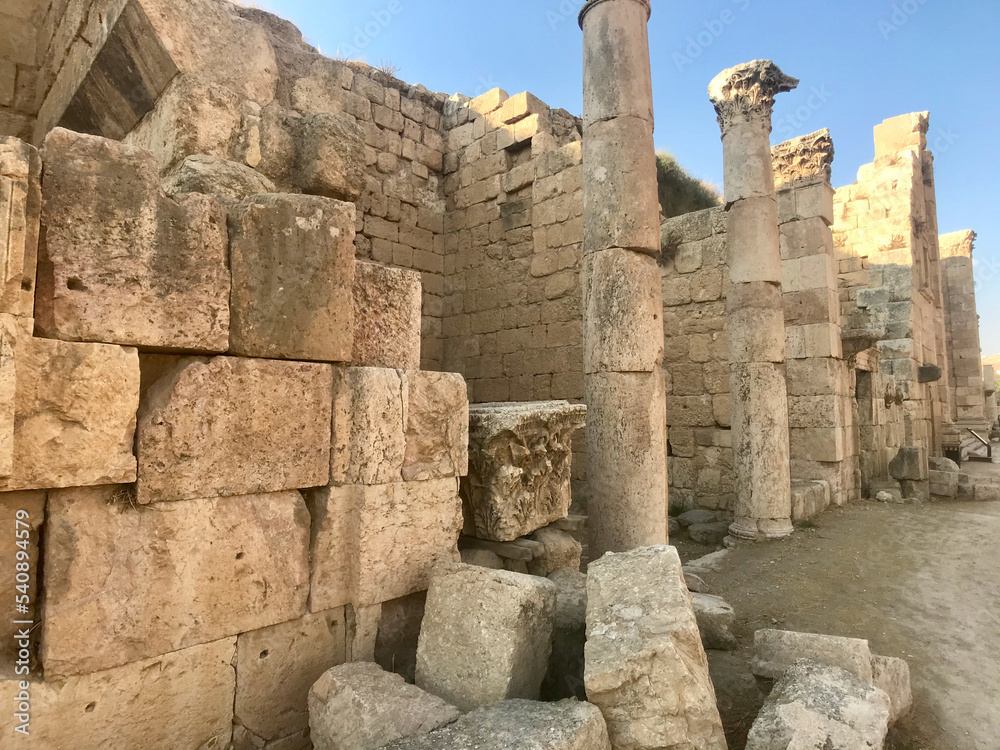 Jerash, Jordan, November 2019 - A stone building HQ Jerash, Jordan, November 2019 - A stone building HQ