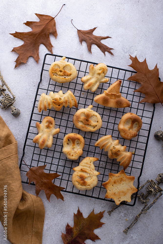 Halloween muffins in shape of bat and ghost Halloween muffins in shape of bat and ghost