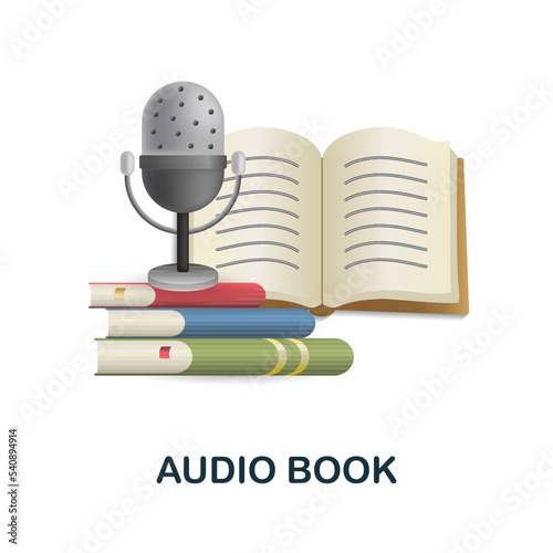 Audio Book icon. 3d illustration from e-learning collection. Creative Audio Book 3d icon for web design, templates, infographics and more