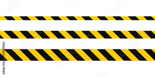 Canvas Print Warning tape with yellow and black diagonal stripes