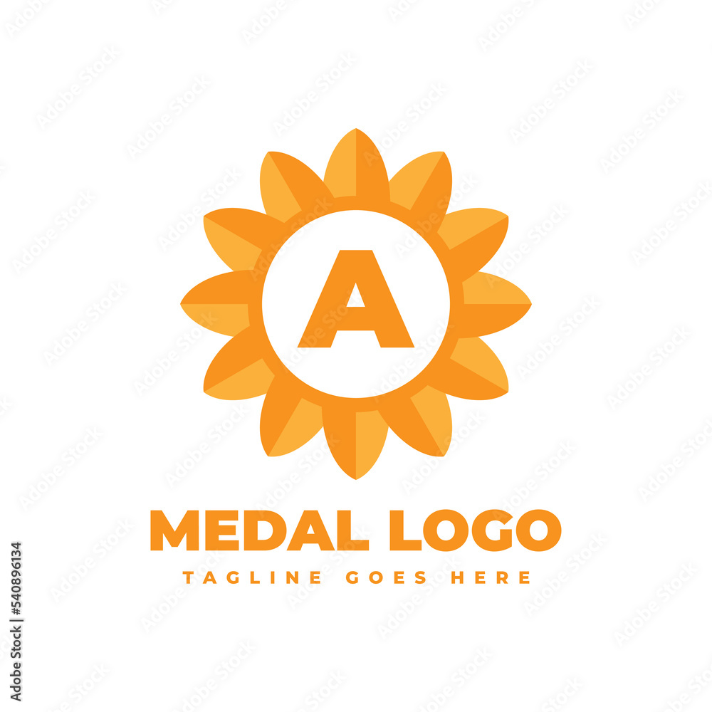 Fototapeta premium letter A flower medal vector logo design element