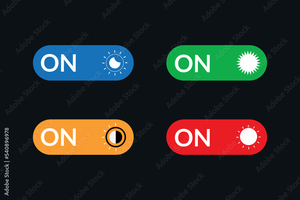 Day and night, dark and light modes switch button. Day and night, dark and light modes switch button.