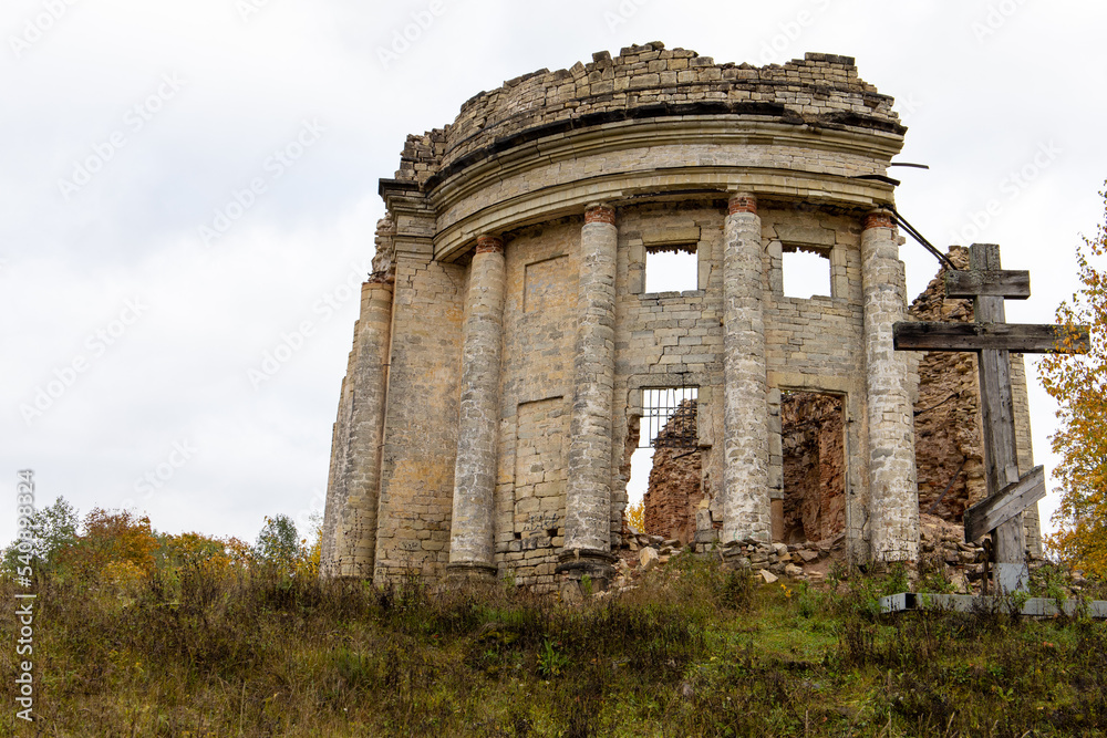 the destroyed church