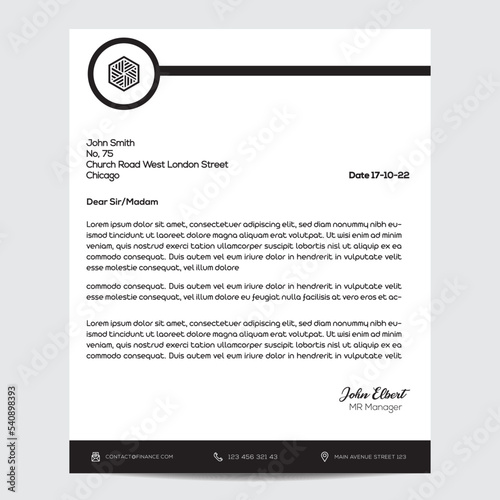 Creative and Professional business style letterhead for your corporate project design. Set to print. letterhead template.