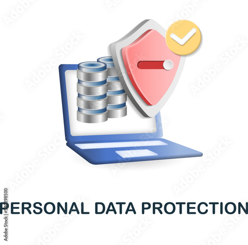 Personal Data Protection icon. 3d illustration from fintech industry collection. Creative Personal Data Protection 3d icon for web design, templates, infographics and more