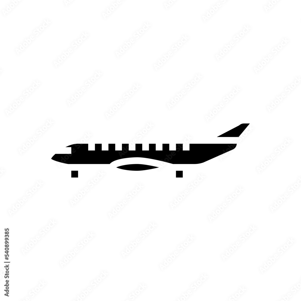regional jet airplane aircraft glyph icon vector. regional jet airplane aircraft sign. isolated symbol illustration