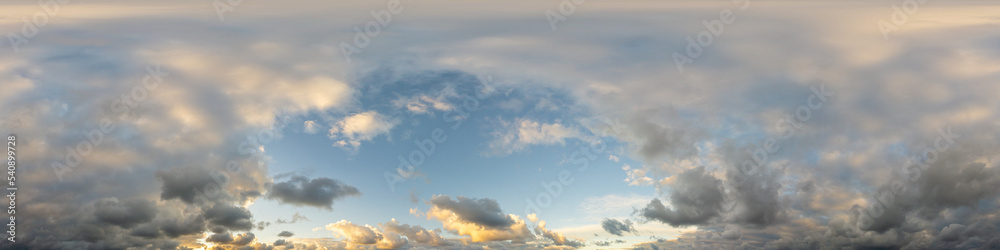 custom made wallpaper toronto digitalDramatic sunset sky panorama with Cumulus clouds. Seamless hdr 360 pano in spherical equirectangular format. Complete zenith for 3D visualization, game and sky replacement for aerial drone panoramas