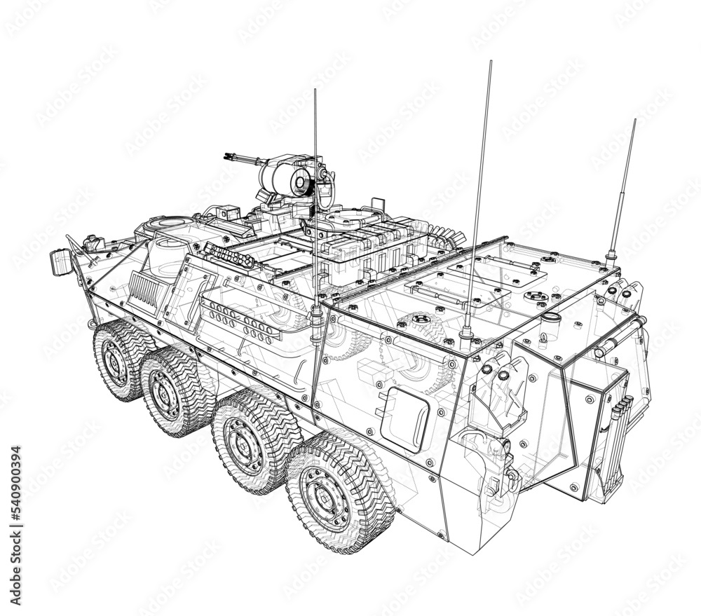 Armored personnel carrier. Vector